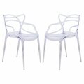 Kd Americana 32.5 x 21 x 17.5 in. Milan Modern Wire Design Chair Clear - Set of 2 KD3035888